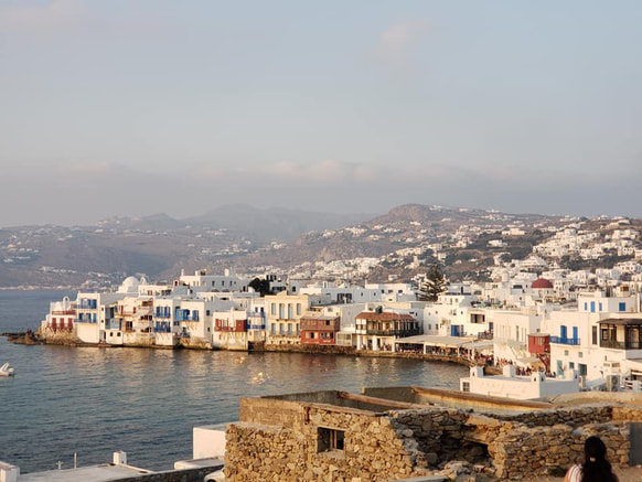 Little Venice and the harbor in Mykonos photo by Tracy Cahill