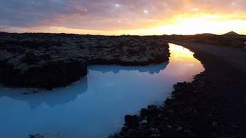 The Blue Lagoon at Sunset shot by traveler Tracy Cahill in Iceland