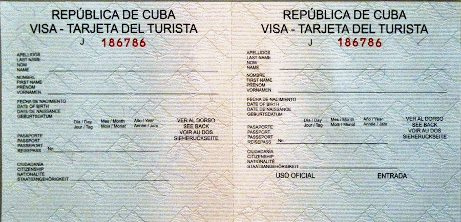 Cuban Tourist Visa