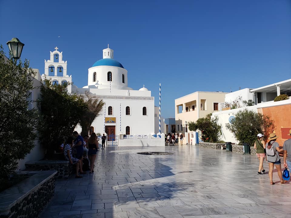 Ekklisia Panagia Platsani Greek Orthodox church in Oia, Santorini
